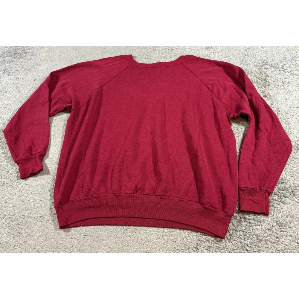 Unbranded Unisex Raglan Sweatshirt XL Maroon Playing Card Graphic Vintage Style